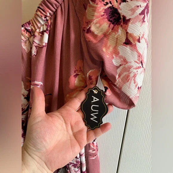 AUW Jumpsuit size 12 Large L NWT floral flowy boho New - Picture 9 of 16